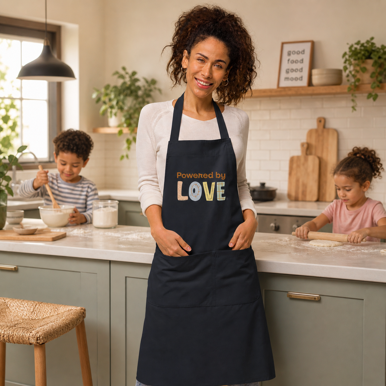 "Powered By Love" Organic cotton apron